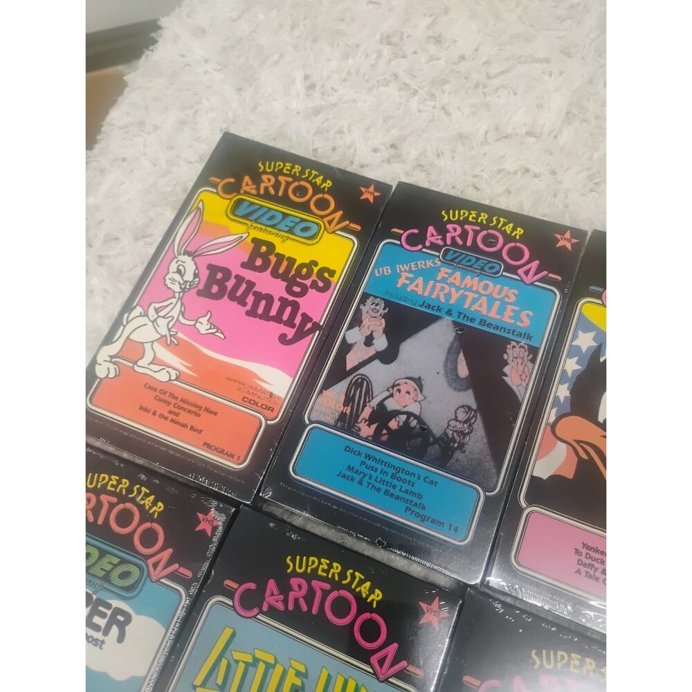LOT 10 NEW SEALED Superstar Cartoon Video VHS Vintage Popeye Superman Bugs Bunny - Picture 2 of 15